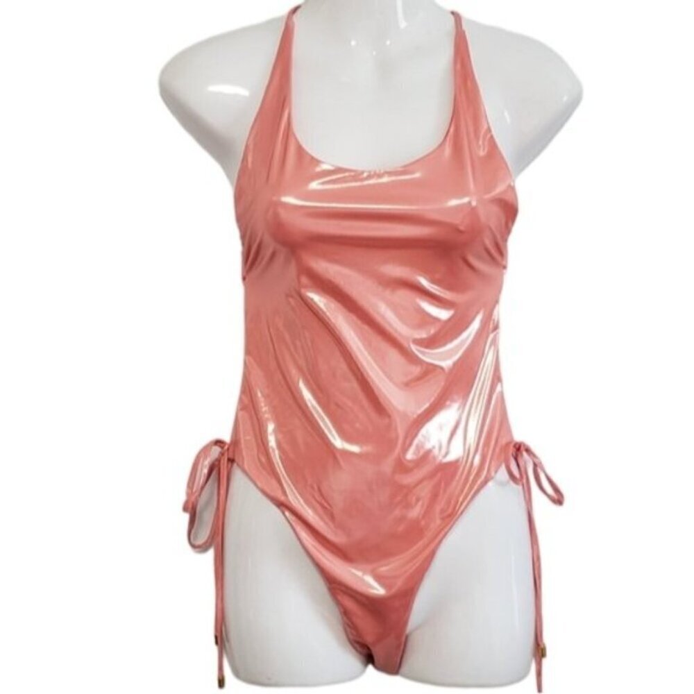 Normaillot The Rite Of Spring One Piece Swim Suit Women's Medium Pink Metallic